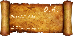 Oszkó Ada névjegykártya